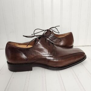 Johnston & Murphy Mens Size 9.5 Brown Leather Square Toe Oxford Shoes 20-6460